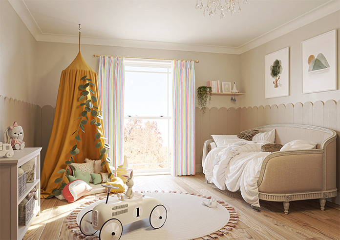 Vintage Stripe, Rainbow - Made to Measure Curtains - Image 8